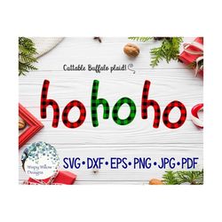 Ho Ho Ho SVG for Cricut, Layered Buffalo Plaid SVG, Christmas Saying Printable PNG, Santa Claus Phrase, Vinyl Decal Cut