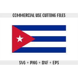 Cuba flag SVG Original colors, Cuba Flag Png, Commercial use for print on demand, Cut files for Cricut, Cut files for si