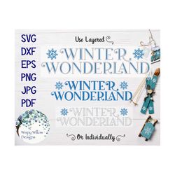Winter Wonderland SVG, DXF, png, eps, jpg, Winter, Christmas, Decal File, Snow, Winter, Layered, Hollow, Wood Sign, Chri