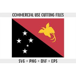 Papua New Guinea flag SVG Original colors, Papua New Guinea  Flag Png, Commercial use for print on demand, Cut files for