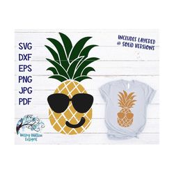 Pineapple with Sunglasses SVG, DXF, Boy Pineapple Svg, Digital Download, Fruit, Summer Pineapple Svg, Cricut, Vinyl Deca