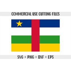 Central African Republic flag SVG Original colors, Central African Republic Flag Png, Cut files for Cricut, Cut files fo