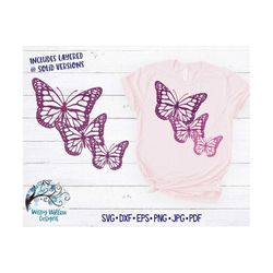 Three Butterflies SVG, Butterfly SVG, Butterfly Shirt Design Svg, Butterfly Decal File Svg, Spring, Summer, Butterfly Sv