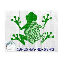 Frog Mandala SVG, Tree Frog Silhouette Design, Amphibian Clipart PNG jpg, Mandala Animal SVG, Toad Mandala, Vinyl Decal