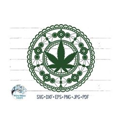Marijuana Mandala SVG for Cricut, Cannabis Leaf Mandala, Hippie SVG, Intricate Mandala Dreamcatcher Download, Vinyl Deca