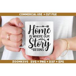 Family SVG, Home is where our story begins Svg,  Family cut file, Family Svg, Mother Quotes Svg, Family Quotes Svg, Moth