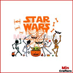 Retro Star Wars Characters Skeleton Halloween SVG Cricut File