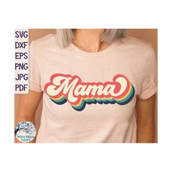 Retro Mama SVG for Cricut, Retro Mom PNG Clipart, Mama Shirt Design, Vintage Mama, Groovy Mama Svg, Vintage Mom Gift, Vi
