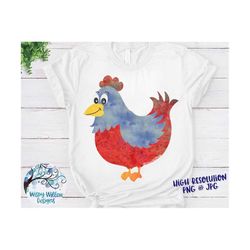 Watercolor Chicken PNG, Sublimation, Chicken JPG, Clipart, Chicken Shirt Design, Animal, Chicken Sublimation File,  Chic