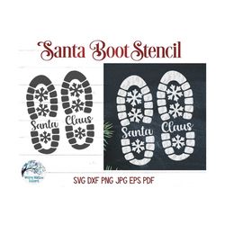 Santa Claus Boot Print Stencils SVG, Santa Claus Boot, SVG, DXF, Santa Boot Print Stencil, Santa Shoe Print, Santa Claus