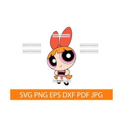 Red Head Ginger Powerpuff Girl SVG PNG DXF