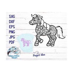 Horse Zentangle SVG, DXF, pdf, png, jpeg, Digital Download, Horse SVG, Detailed, Intricate, Zentangles, Cut File, Animal