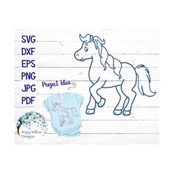 Horse SVG for Cricut, Cute Cartoon Baby Animal Outline Design, PNG Clipart, Vinyl Deal File for Silhouette