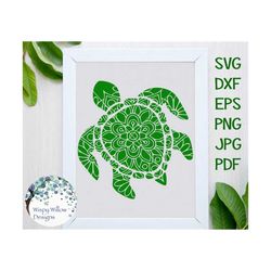 Turtle SVG, DXF, PNG, eps, jpg, pdf, Mandala, Turtle, Floral, Flower, Instant Digital Download, Vinyl Decal, Cricut, Sil