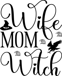Wife mom witch Png, Halloween Png, Hocus pocus Png, Happy Halloween Png, Pumpkins Png, Ghost Png, Png file