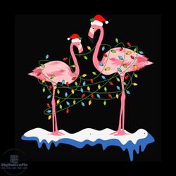 Flamingo Christmas Tree Lights Svg, Christmas Svg, Flamingo Svg