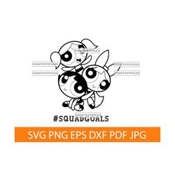 Squad Goals SVG PNG DXF, Best Friends Svg, Powerpuff Girls Svg, Clipart, Files For Cricut, Cut Files For Silhouette, T-s