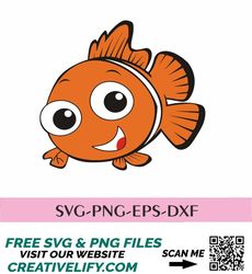Nemo SVG, svg, Silhouette Cut File, Svg File, Cricut, Cartoon, baby Shower, PNG, Instant Download