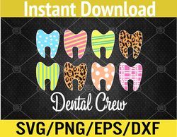 Cute Teeth Leopard Dental Crew Easter Day Christians Svg, Eps, Png, Dxf, Digital Download