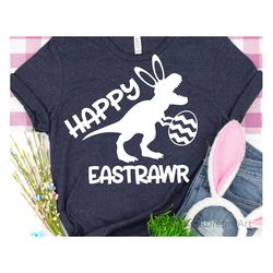 Easter T-Rex Svg, Bunny Saurus Svg, Funny Svg, Boy Easter Svg, Happy Eastrawr Svg, Kids Easter Shirt Svg Cut Files for C