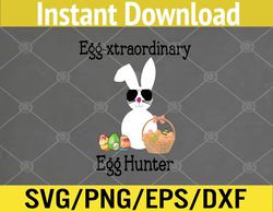 Eggspert Egg Hunter Easter Cool Bunny Pastel Svg, Eps, Png, Dxf, Digital Download