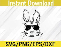 Bunny Face With Sunglasses For Boys Men Kids Easter Day Svg, Eps, Png, Dxf, Digital Download