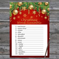 Christmas party games,Christmas Word Scramble Game Printable,Gold toys Christmas Trivia Game Cards
