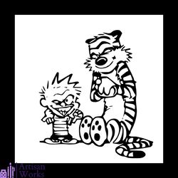Calvin and Hobbes SVG DXF EPS PNG Cutting File for Cricut, svg cricut, silhouette svg files, cricut svg, silhouette svg,