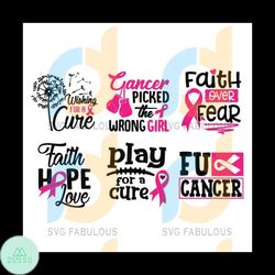 Faith Hope Love Breast Cancer Awareness Quotes Bundle