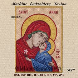 Icon of Saint Anna machine embroidery design