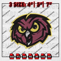 Temple Owls Logo Embroidery files, NCAA Embroidery Designs, Temple Owls Machine Embroidery, NCAA