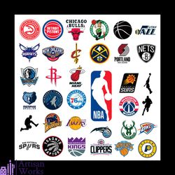 35 Clipart NBA Teams Logo Collection, Svg Package, Png, Jpg, Pdf, NBA