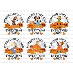 Pumpkin Spice And Everything Nice Png, Happy Halloween Bundle Png, Trick Or Treat Png, Spooky Vibes Png