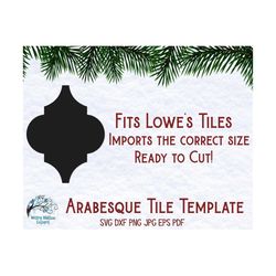 Arabesque Christmas Ornament SVG Template, Lowes Ornament Template Svg, Arabesque Tile Svg, Tile Ornaments, Arabesque Or