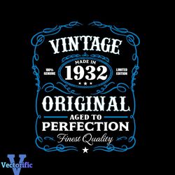 Vintage Made In 1932 89Th Birthday SVG PNG DXF EPS PDF