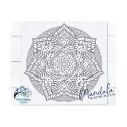 Mandala SVG for Cricut, Large Intricate Mandala, Floral Mandala Printable PNG, Coloring Book Mandala, Vinyl Decal Cut Fi