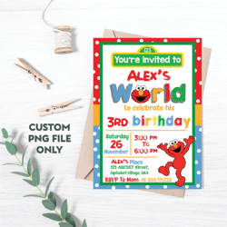 Personalized File Birthday Invitation | Sesame Street Birthday Invitations, Editable-Printable | For Boy Gi PNG Girl