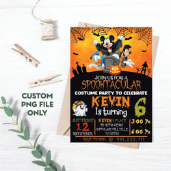 Personalized File Editable Mickey Mouse Halloween Birthday Invitation | Mickey Happy Halloween Party | PNG File Only