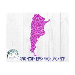 Argentina Floral Mandala SVG DXF pdf png Digital Download File, Flower, Boho, Cricut, Silhouette, Cut File, Decal, South
