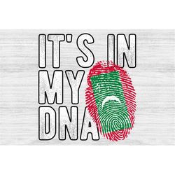 It's in my DNA Maldives Flag Fingerprint PNG Sublimation design download for shirts, Mugs, Print-on-demand PNG, Digital