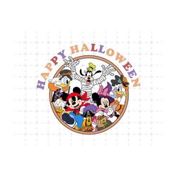 Happy Halloween Mouse And Friend Svg, Trick Or Treat Svg, Halloween Masquerade, Spooky Vibes, Svg, Png Files For Cricut