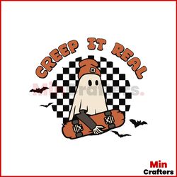 Retro Creep It Real Halloween Ghost SVG Graphic Design File