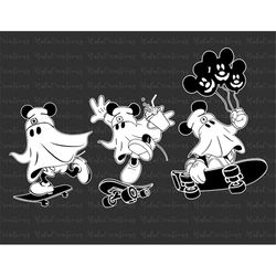 Bundle Ghost Skateboarding Creep it Real Svg Png, Halloween, Trick Or Treat, Spooky Vibes, Boo Svg, Svg, Png Files For C