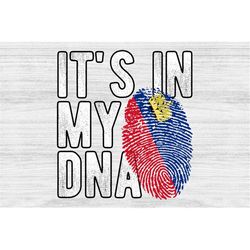 It's in my DNA Liechtenstein Flag Fingerprint PNG Sublimation design download for shirts, Mugs, Print-on-demand PNG, Dig