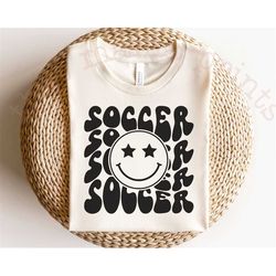 Retro Soccer Smile SVG & PNG, Stacked Retro Wavy Soccer Svg, Soccer Mom Svg, Soccer Wife Svg, Team Mom Svg, Girl Soccer