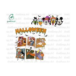 Two-side Halloween Mouse And Friends Png, Spooky Vibes Png, Trick Or Treat Png, Halloween Party Png, Png Files For Subli
