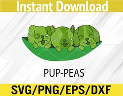 Pup-peas: Design with peas disguised as puppies in a shell
