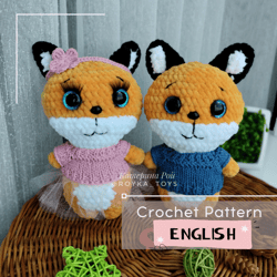 Crochet fox pattern, Amigurumi pattern, Crochet animals, Crochet patterns, Amigurumi Fox, forest animals Amigurumi