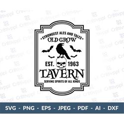 Old crow tavern svg, 1963 svg, strongest svg, Black crow svg, Farmhouse Halloween svg, Halloween svg, Farmhouse Hallowee