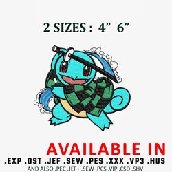 Squirtle x tanjiro embroidery design, Anime Embroidery, Anime design, Embroidered shirt, Anime shirt, Digital download